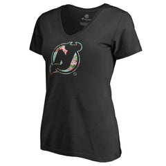 NHL Black New Jersey Devils Women's Lovely V-Neck T-Shirt