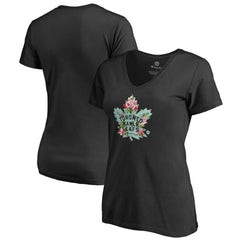 NHL Black Toronto Maple Leafs Women's Lovely V-Neck T-Shirt