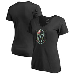 NHL Black Vegas Golden Knights Women's Lovely V-Neck T-Shirt
