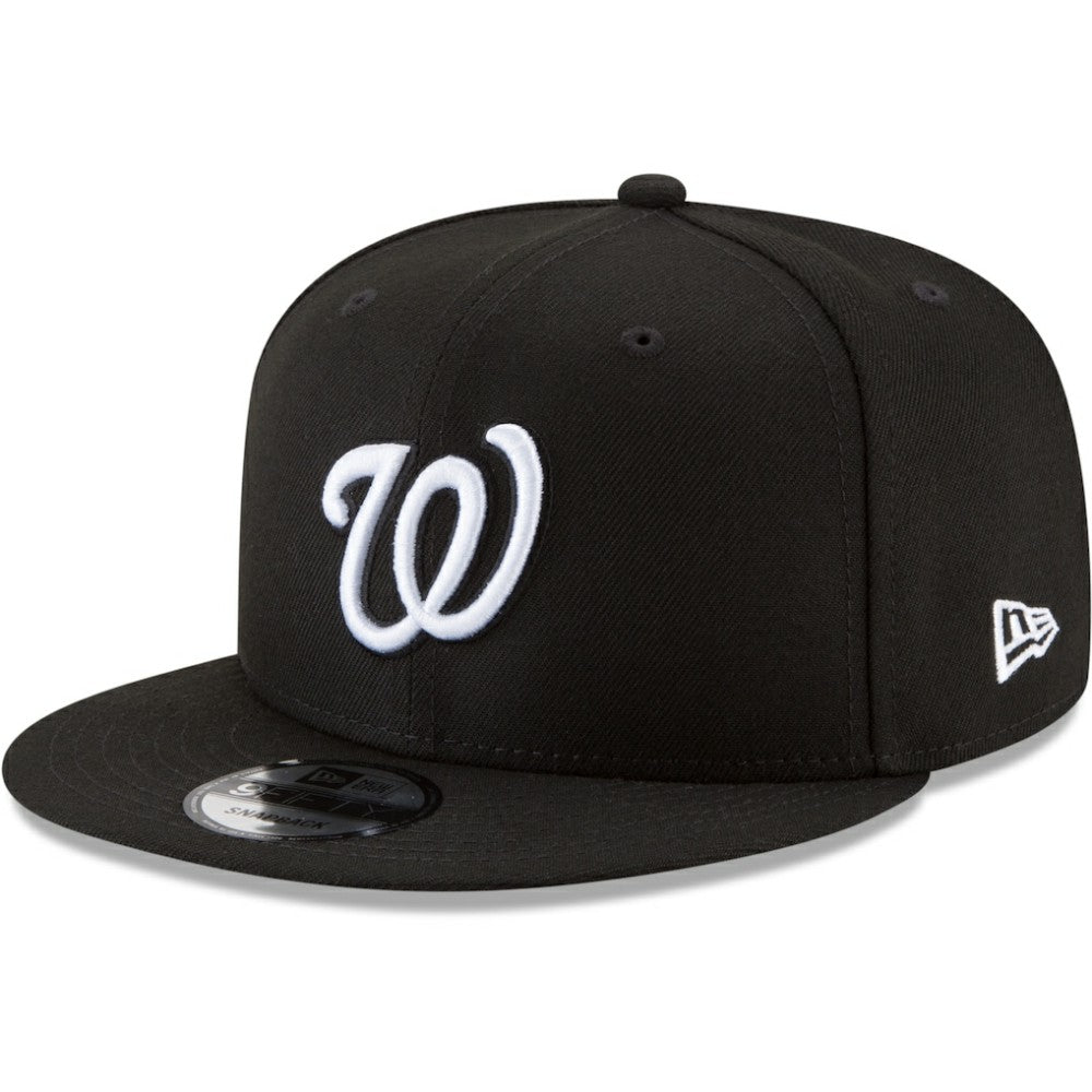 MLB Washington Nationals New Era Black & White 9FIFTY Snapback Hat