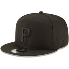 MLB Pittsburgh Pirates New Era Black on Black 9FIFTY Team Snapback Adjustable Hat