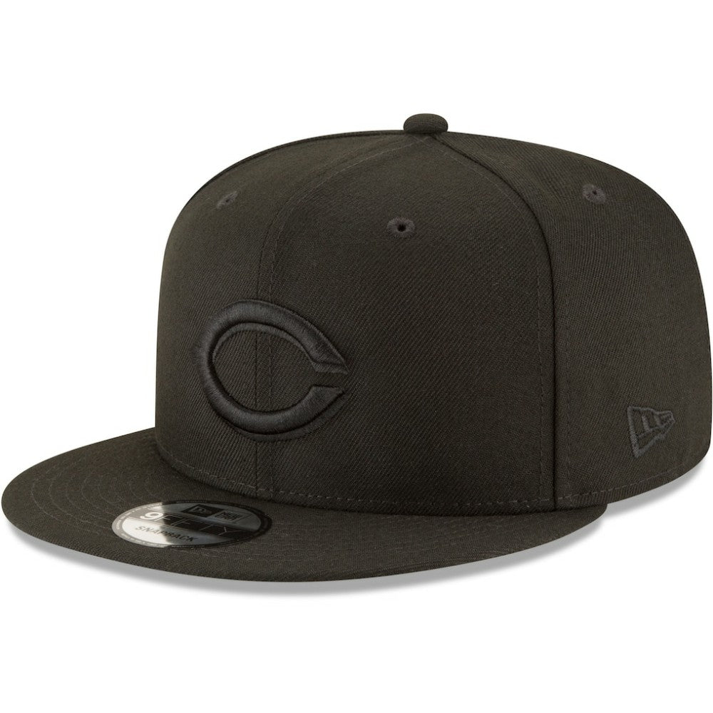 MLB Cincinnati Reds New Era Black on Black 9FIFTY Team Snapback Adjustable Hat