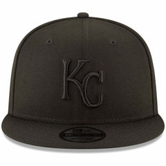MLB Kansas City Royals New Era Black on Black 9FIFTY Team Snapback Adjustable Hat