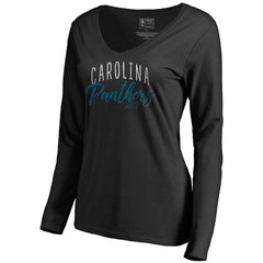 Women's Graceful Long Sleeve V-Neck T-Shirt - Carolina Panthers