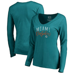 Women's Graceful Long Sleeve V-Neck T-Shirt - Miami Dolphins