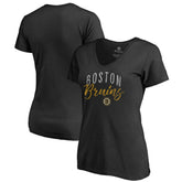 NHL Black Boston Bruins Women's Graceful V-Neck T-Shirt