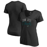 NHL Black San Jose Sharks Women's Graceful V-Neck T-Shirt