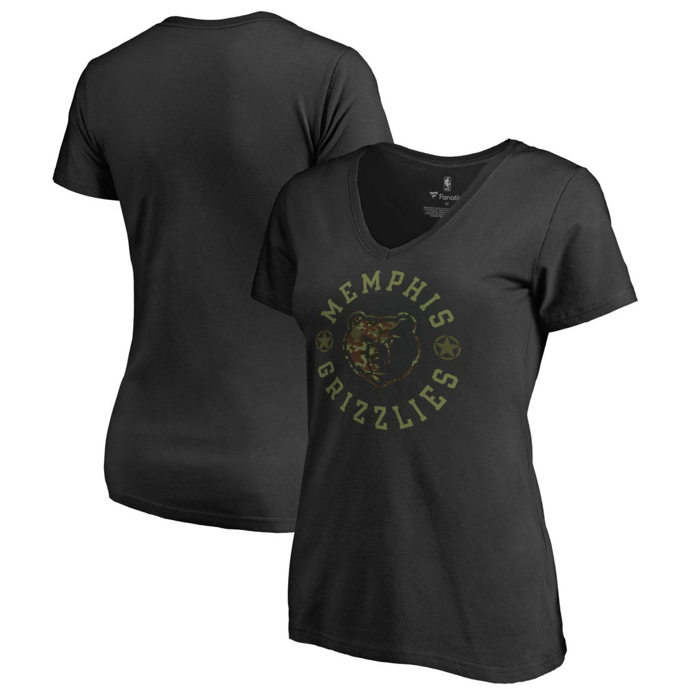 NBA Memphis Grizzlies Women's Liberty Camo V-Neck T-Shirt