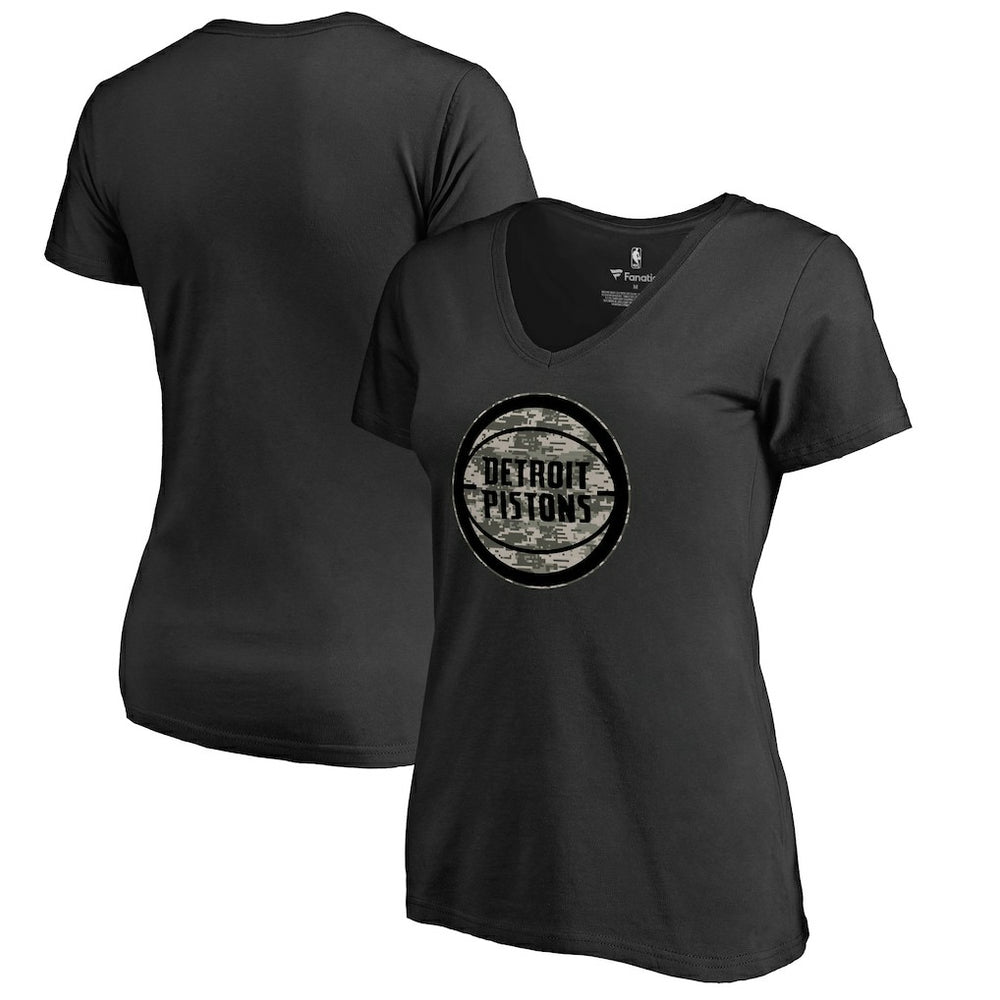 NBA Detroit Pistons Women's Cloak Camo V-Neck T-Shirt sale