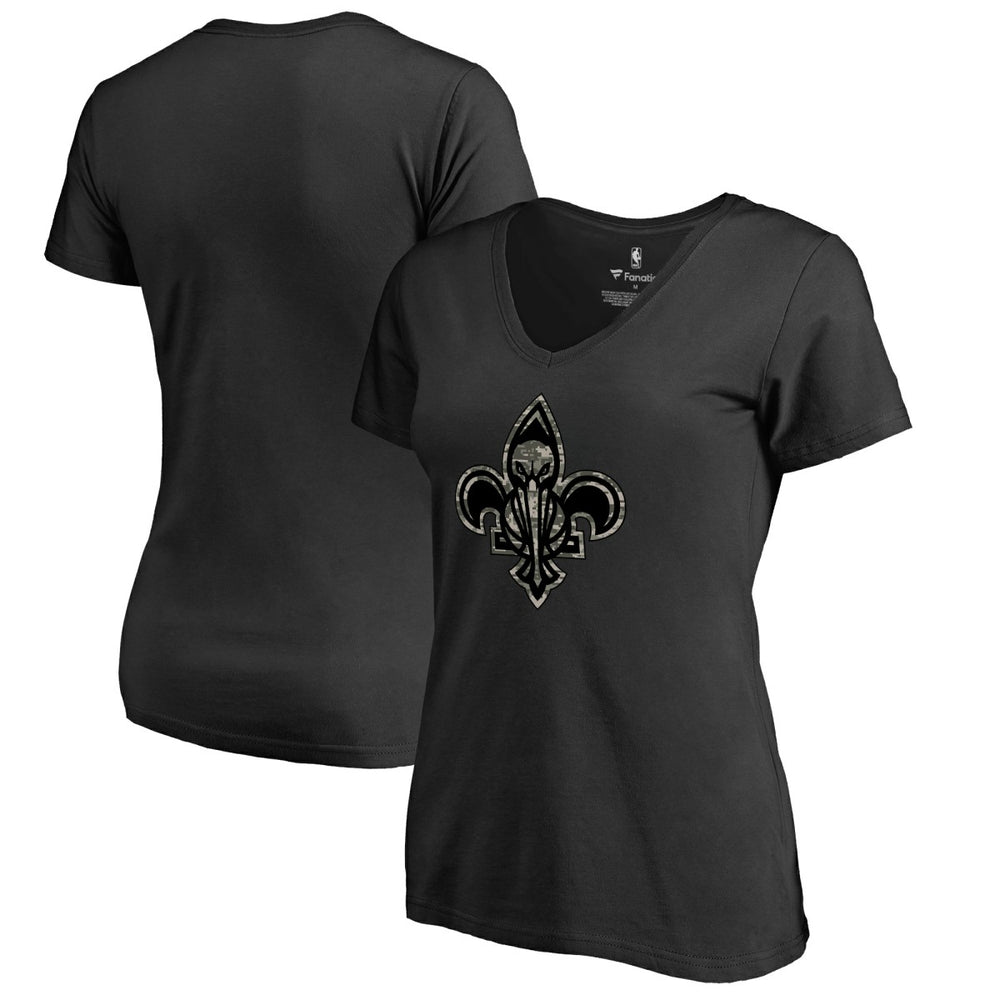 NBA New Orleans Pelicans Women's Cloak Camo V-Neck T-Shirt