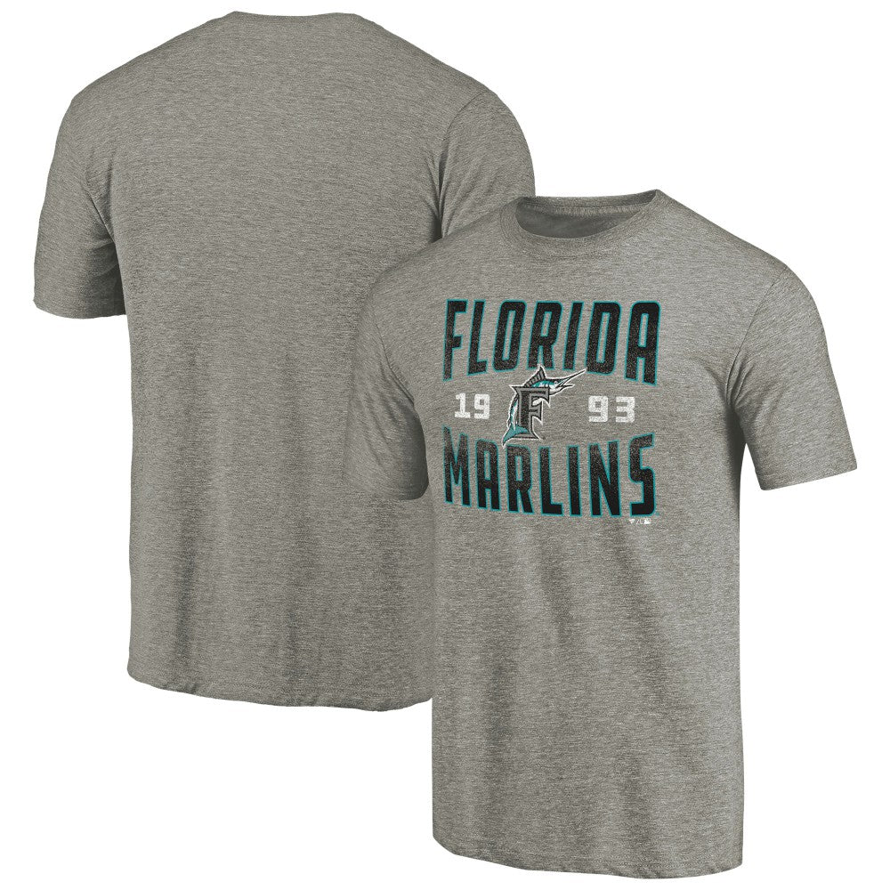 MLB Florida Marlins Cooperstown Collection Vintage Antique Stack Tri-Blend T-Shirt