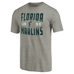 MLB Florida Marlins Cooperstown Collection Vintage Antique Stack Tri-Blend T-Shirt