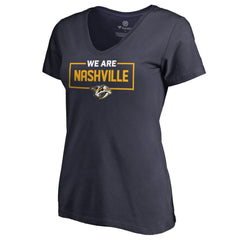 NHL Navy Nashville Predators Women's Iconic Collection V-Neck T-Shirt