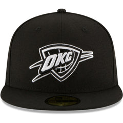 NBA Oklahoma City Thunder Black & White Logo 59FIFTY Fitted Hat