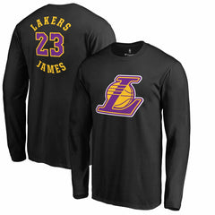 NBA LeBron James Los Angeles Lakers Round About Name & Number Long Sleeve T-Shirt
