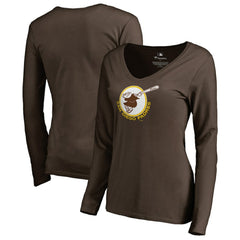 MLB San Diego Padres Women's Cooperstown Collection Forbes Long Sleeve V-Neck T-Shirt