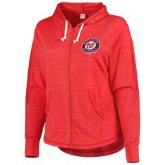 MLB Washington Nationals Soft as a Grape Women's Plus Size Full-Zip Lightweight Hoodie Top