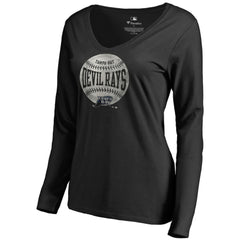 MLB Tampa Bay Rays Women's Cooperstown Collection Slider Long Sleeve V-Neck T-Shirt