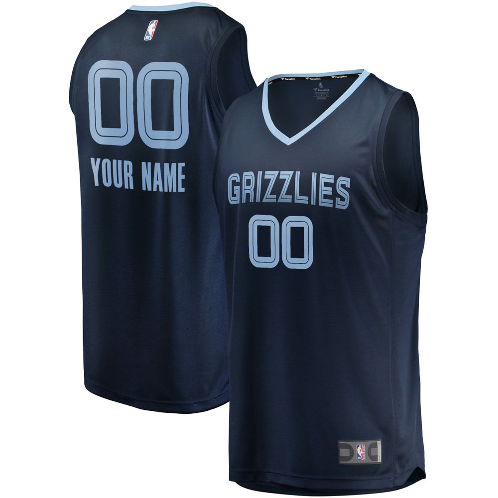 NBA Memphis Grizzlies Fast Break Custom Replica Jersey Navy