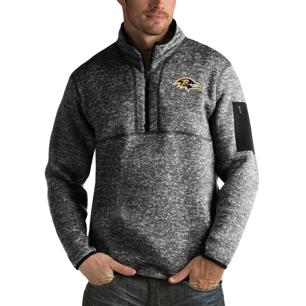 Antigua Fortune Big & Tall Quarter-Zip Pullover Jacket - Baltimore Ravens