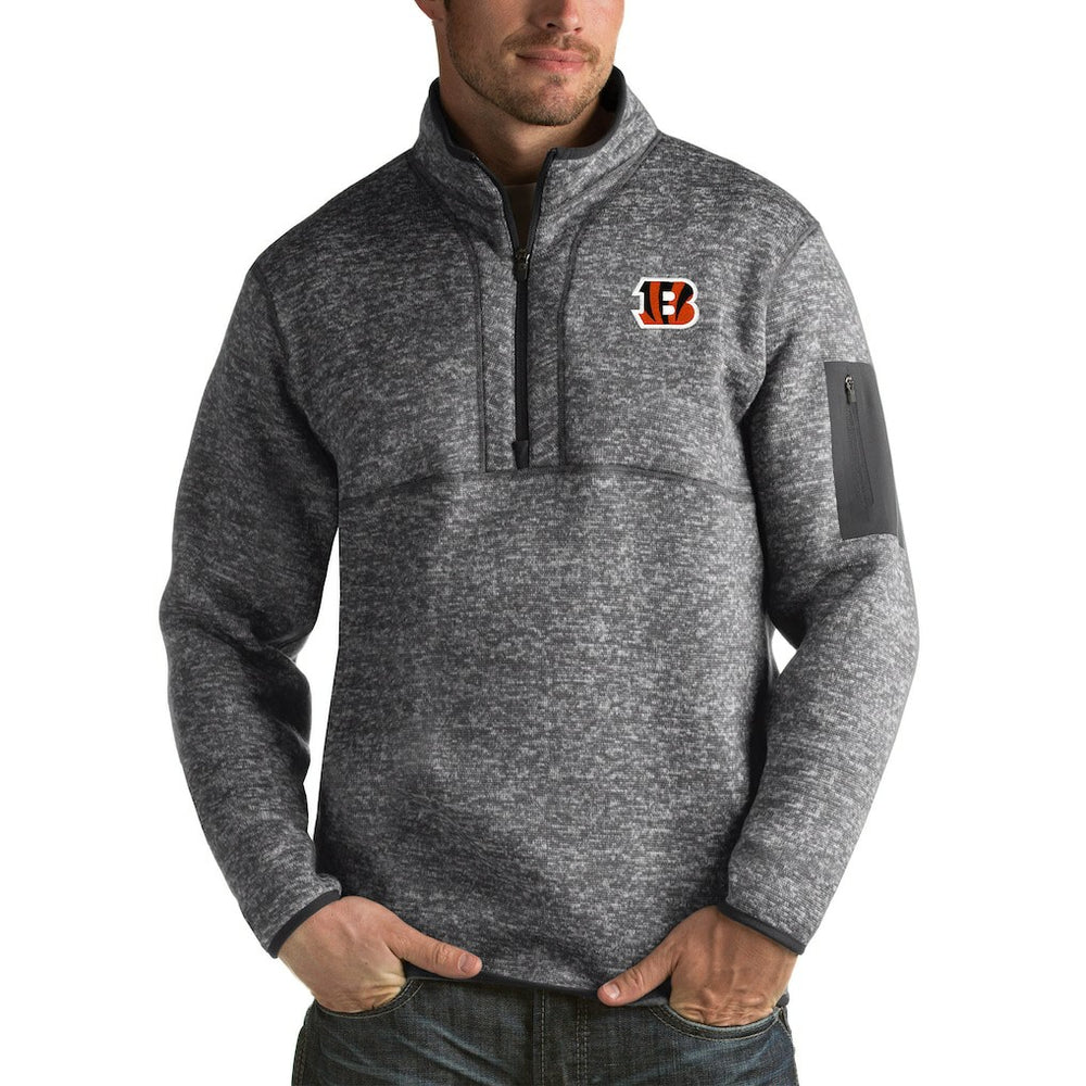 Antigua Fortune Big & Tall Quarter-Zip Pullover Jacket - Cincinnati Bengals