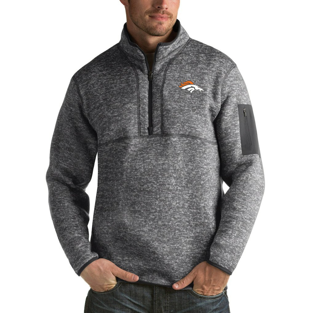 Antigua Fortune Big & Tall Quarter-Zip Pullover Jacket - Denver Broncos
