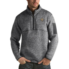 Antigua Fortune Big & Tall Quarter-Zip Pullover Jacket - New Orleans Saints