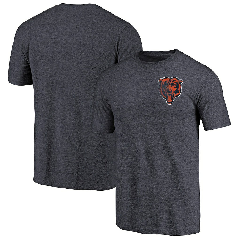 Primary Logo Left Chest Distressed Tri-Blend T-Shirt - Chicago Bears