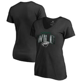 NHL Black Minnesota Wild Women's Arch Smoke V-Neck T-Shirt