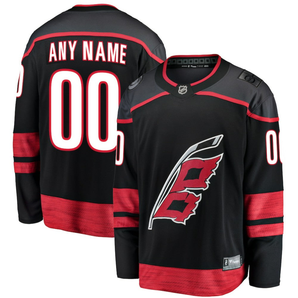 NHL Black Carolina Hurricanes Fanatics Home Breakaway Custom Jersey