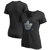 NHL Black Toronto Maple Leafs Women's Core Smoke V-Neck T-Shirt