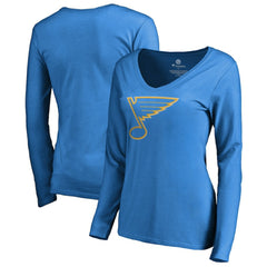 NHL Blue St. Louis Blues Women's Team Alternate Long Sleeve V-Neck T-Shirt