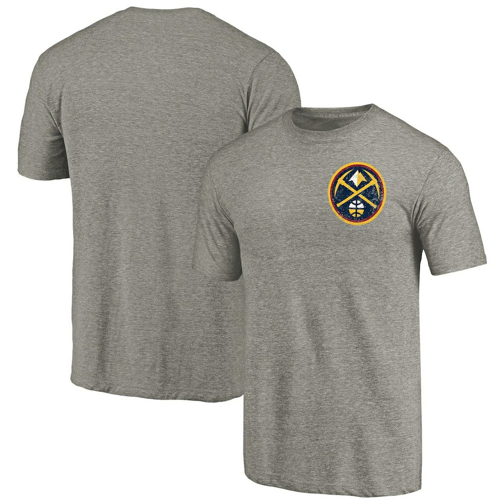 NBA Denver Nuggets Primary Logo Left Chest Distressed Tri-Blend T-Shirt sale