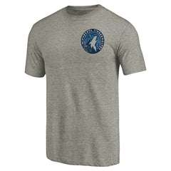 NBA Minnesota Timberwolves Primary Logo Left Chest Distressed Tri-Blend T-Shirt