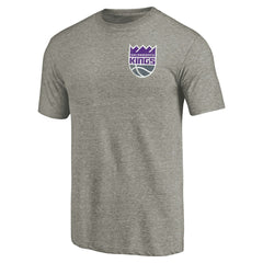 NBA Sacramento Kings Primary Logo Left Chest Distressed Tri-Blend T-Shirt