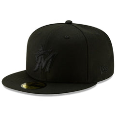 MLB Miami Marlins New Era 2019 Black-on-Black 59FIFTY Fitted Hat