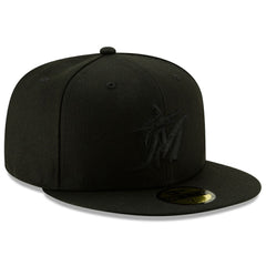 MLB Miami Marlins New Era 2019 Black-on-Black 59FIFTY Fitted Hat