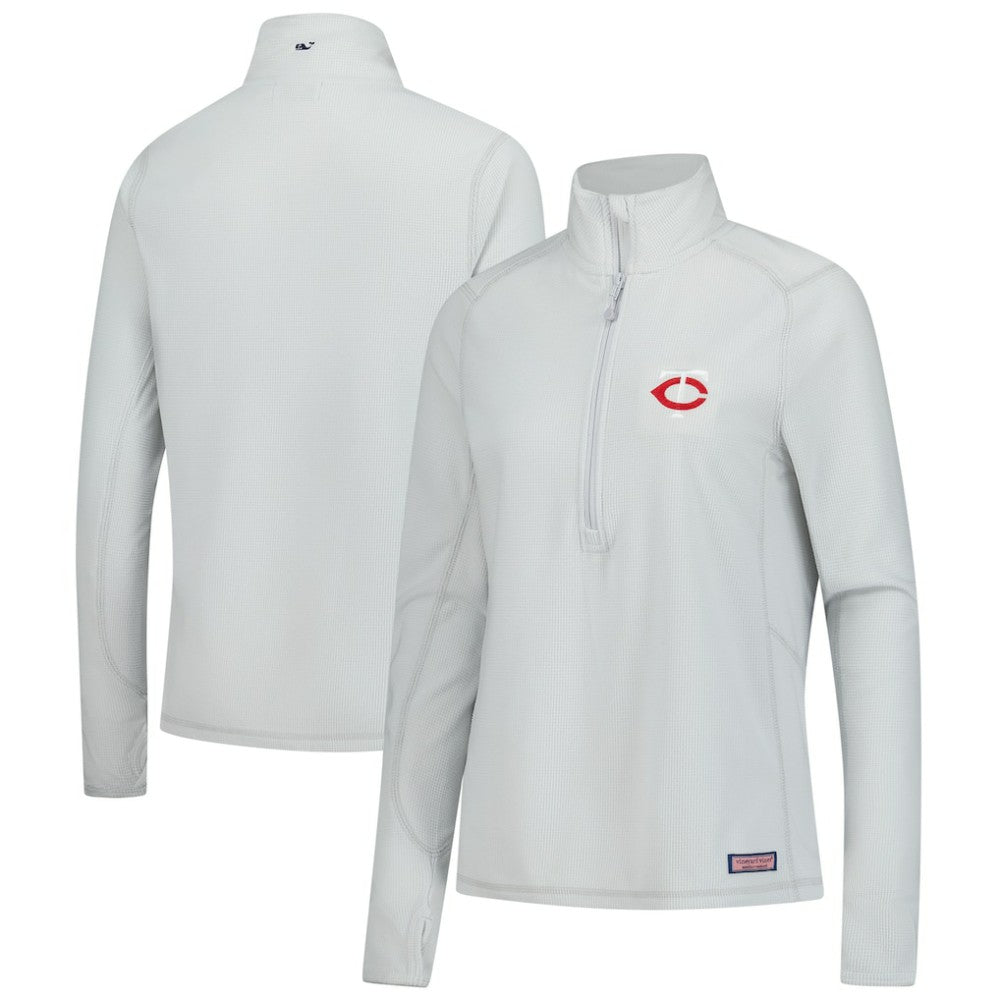 MLB Minnesota Twins Vineyard Vines Women's Performance Grid Half-Zip Pullover Top