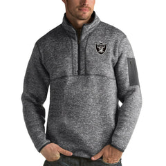 Antigua Fortune Quarter-Zip Pullover Jacket - Las Vegas Raiders