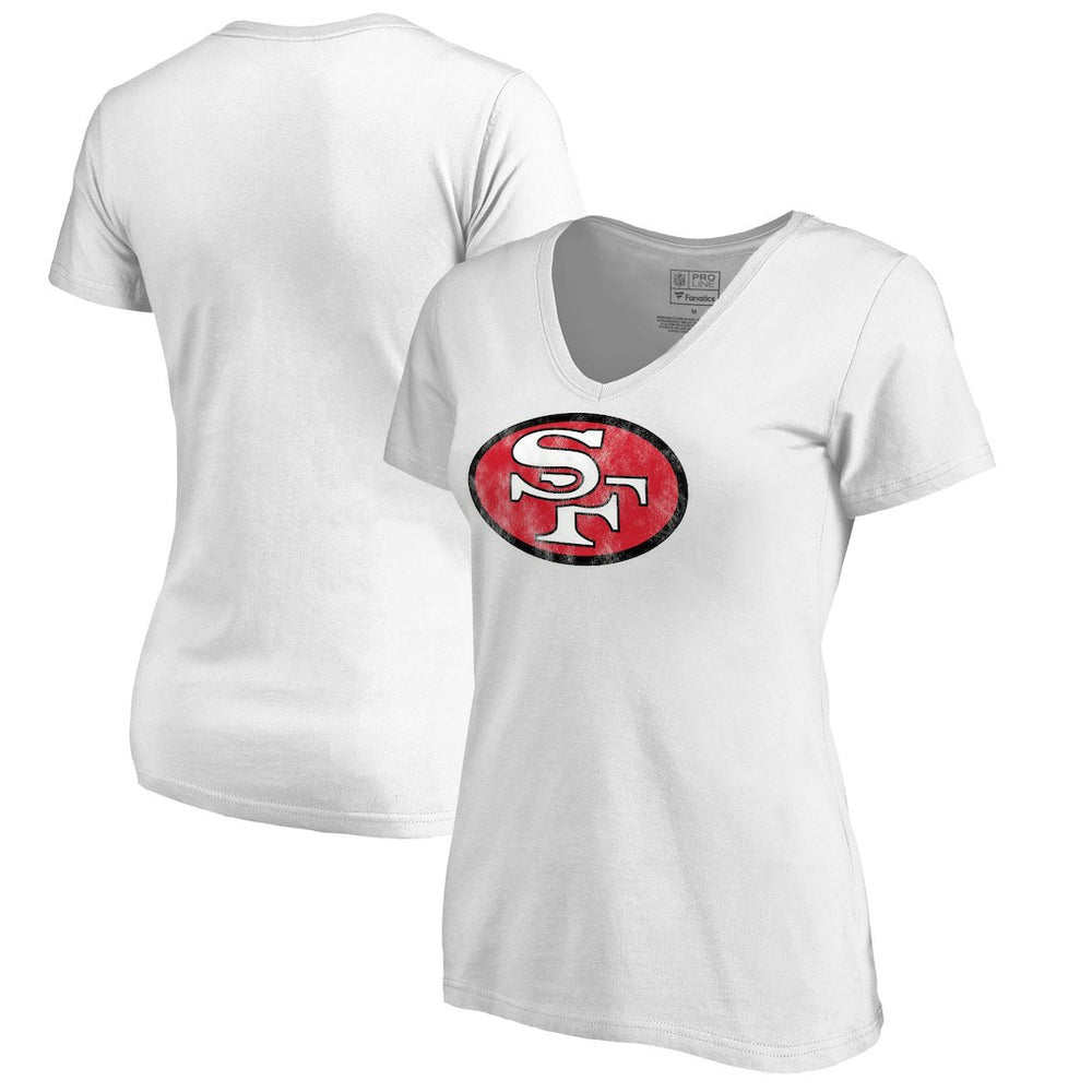 Women's Throwback Logo V-Neck T-Shirt - San Francisco 49ers