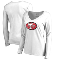 Women's Throwback Logo Long Sleeve V-Neck T-Shirt - San Francisco 49ers