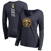 NBA Nikola Jokic Denver Nuggets Women's Team Backer Name & Number Long Sleeve V-Neck T-Shirt sale
