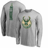 NBA Giannis Antetokounmpo Milwaukee Bucks Team Backer Name & Number Long Sleeve T-Shirt