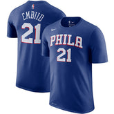 NBA Joel Embiid Philadelphia 76ers Player Name & Number Performance T-Shirt