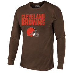 Majestic Threads Lockup Tri-Blend Long Sleeve T-Shirt - Cleveland Browns