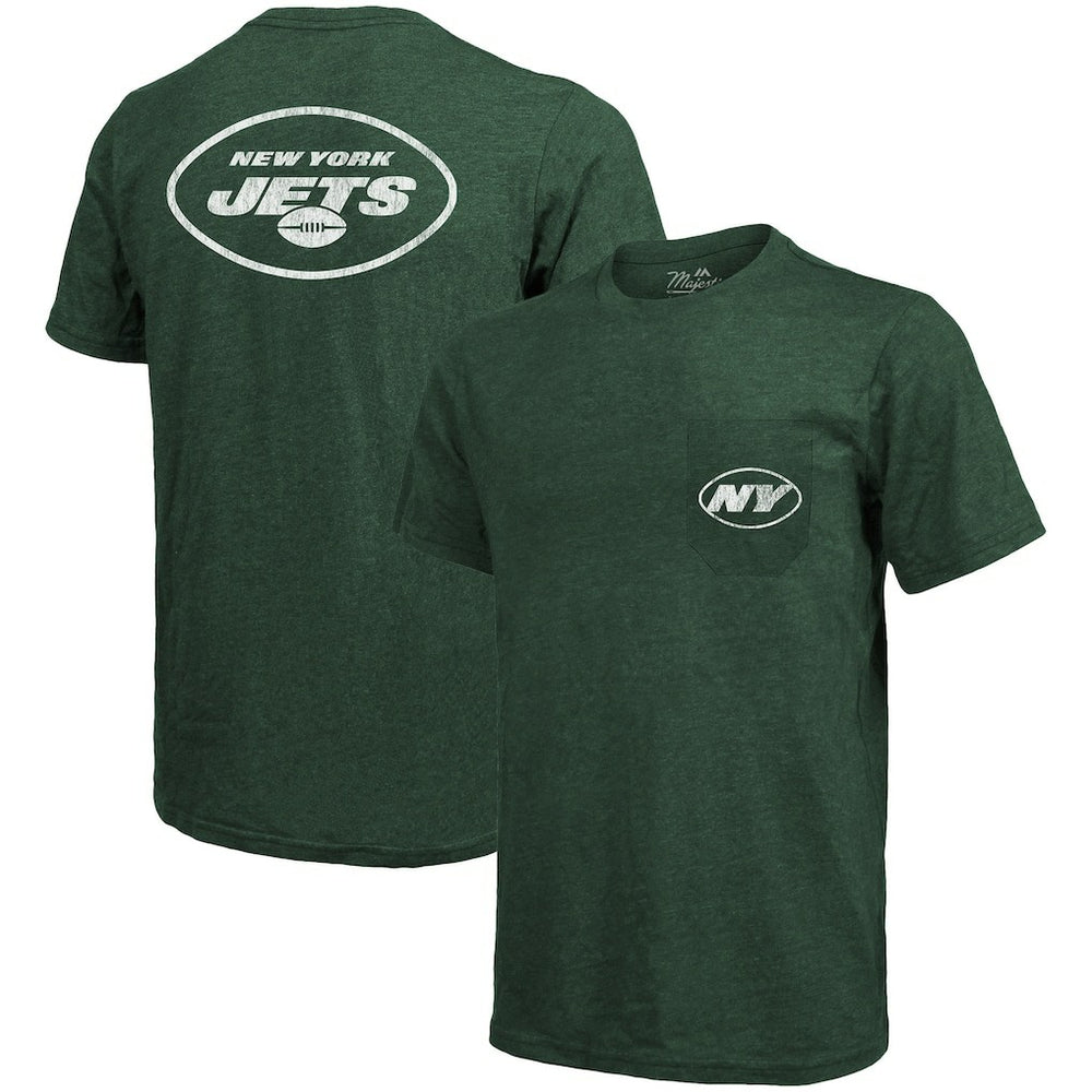 Majestic Threads Tri-Blend Pocket T-Shirt - New York Jets