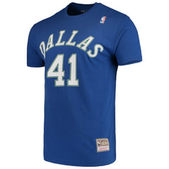 NBA Dirk Nowitzki Dallas Mavericks Hardwood Classics Team Name & Number T-Shirt sale