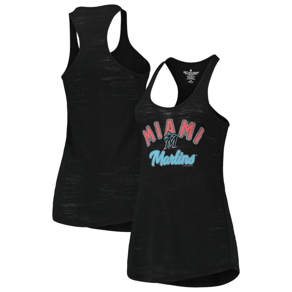 MLB Miami Marlins Soft as a Grape Women's Multi-Count Tri-Blend Tank Top