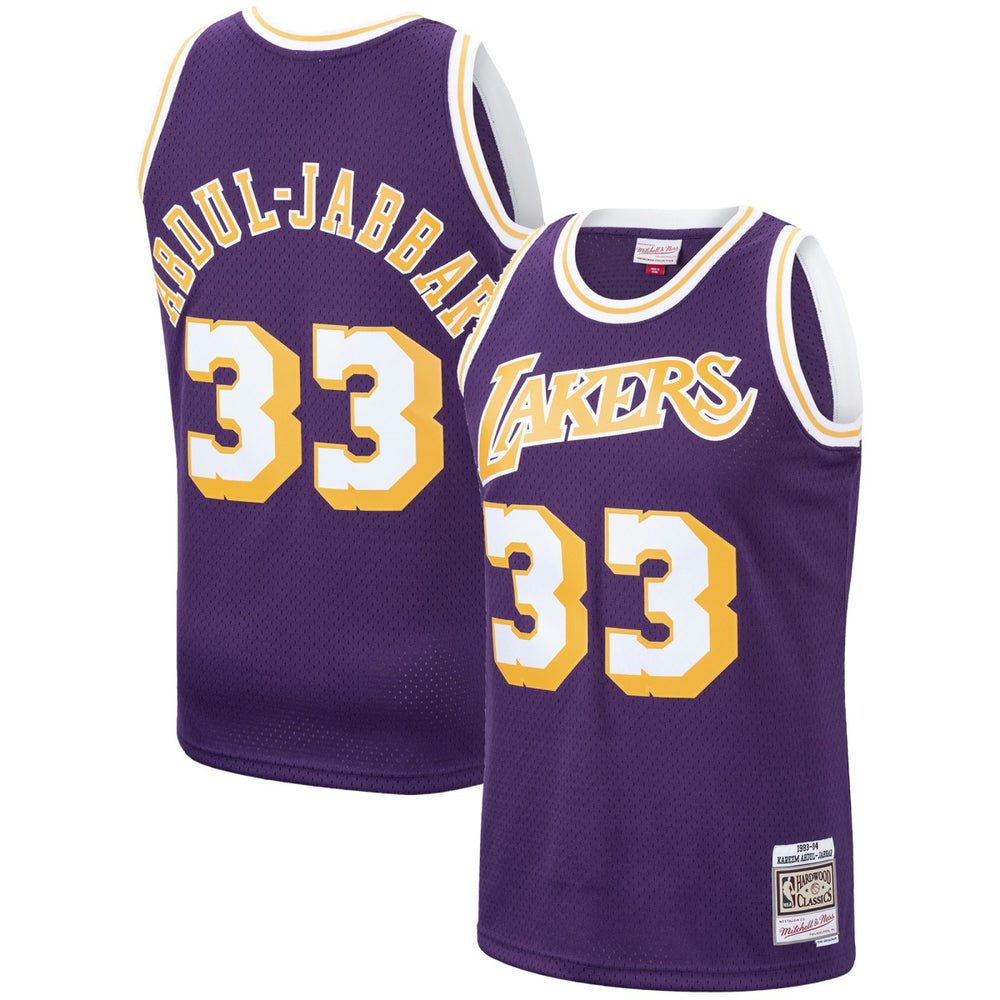 NBA Kareem Abdul-Jabbar Los Angeles Lakers Hardwood Classics Swingman Jersey