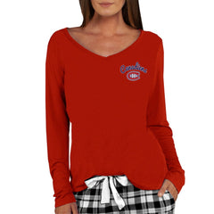 NHL Red Montreal Canadiens Concepts Sport Women's Marathon Knit Long Sleeve V-Neck Top